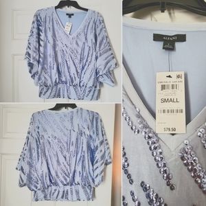 NWT Blue Sequin Top